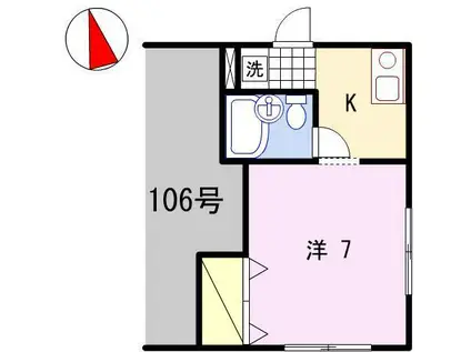 コーポ西中島(1K/1階)の間取り写真