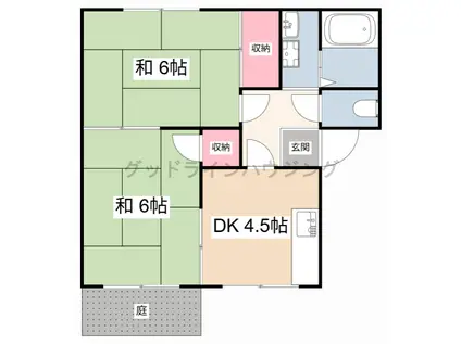 コーポ花(2DK/1階)の間取り写真