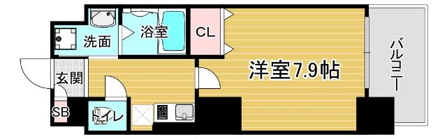 アドバンス大阪城アンジュ(1K/10階)の間取り写真