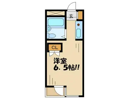 グレース成城I(1K/3階)の間取り写真