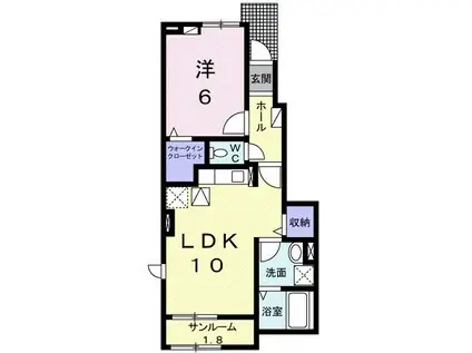 ミリア リゾートIII(1LDK/1階)の間取り写真