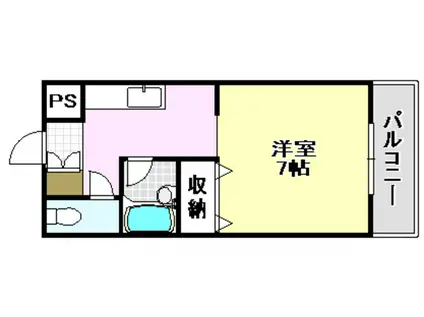 第35マンション(1K/3階)の間取り写真