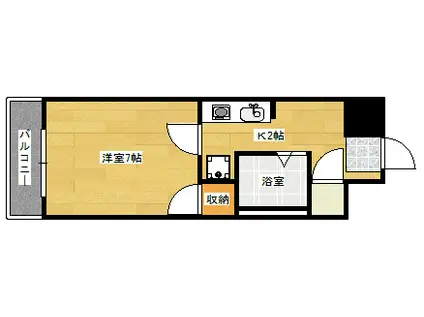 はくしま東ビル(1K/3階)の間取り写真