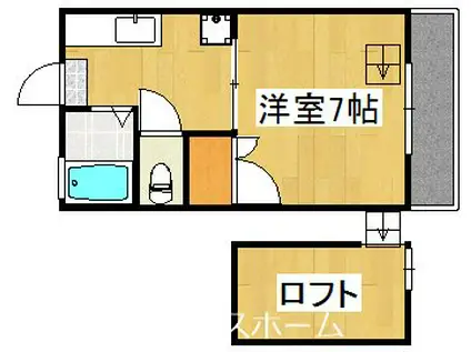 キャプテンハイツII B棟(1SK/1階)の間取り写真