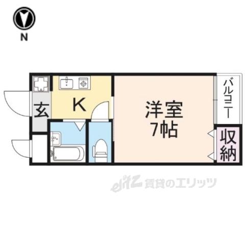 第48長栄レイク唐橋(1K/3階)の間取り写真