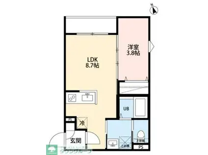 ROBOT HOME 亀有(1LDK/1階)の間取り写真