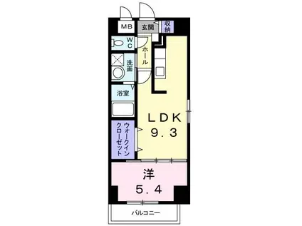 エバーグリーン倉敷(1LDK/5階)の間取り写真