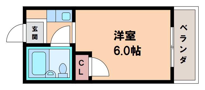 コーニッシュアビコII(1K/1階)の間取り写真