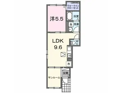 グレース大清水II(1LDK/1階)の間取り写真