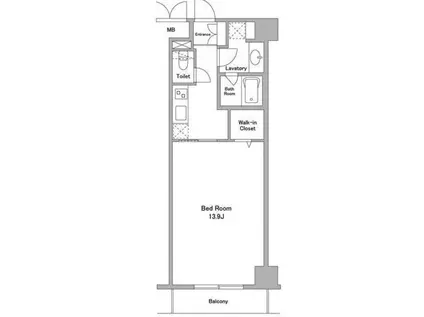 ラクラス麻布十番(1K/4階)の間取り写真