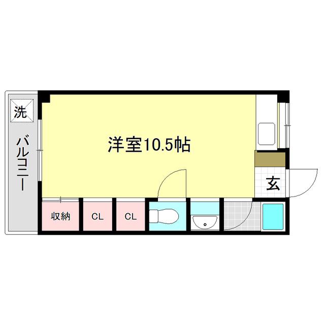 サンハイツ(ワンルーム/3階)の間取り写真