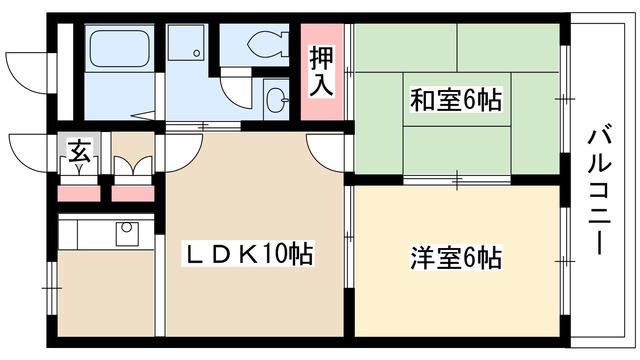 トゥインクル(2LDK/2階)の間取り写真
