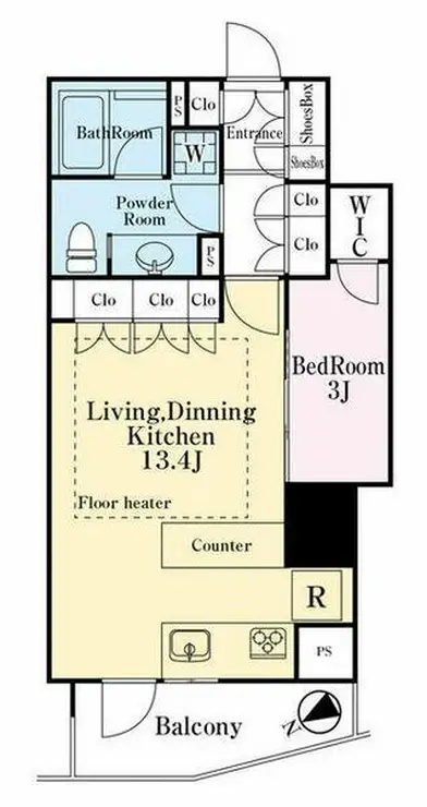 リビオ目黒リバーサウス 12階階 間取り