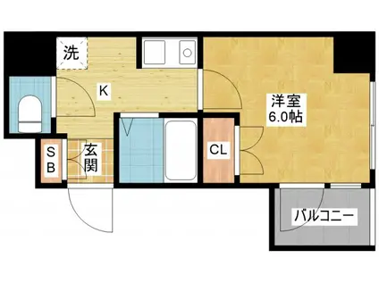 CASA桜・千種(ワンルーム/6階)の間取り写真