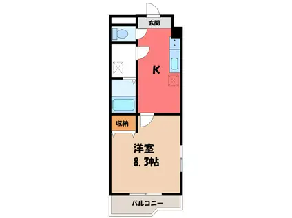 ネオビクトリー(1K/1階)の間取り写真