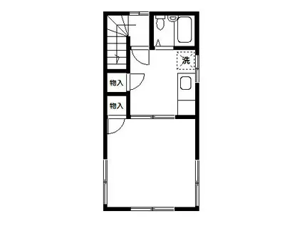 笹原ハイツ(1K/2階)の間取り写真