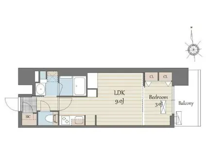 S-RESIDENCE天満橋AR(1LDK/10階)の間取り写真