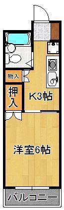 プレアール南小倉(1K/5階)の間取り写真