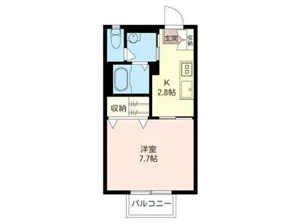 アンゼリカII(1K/2階)の間取り写真
