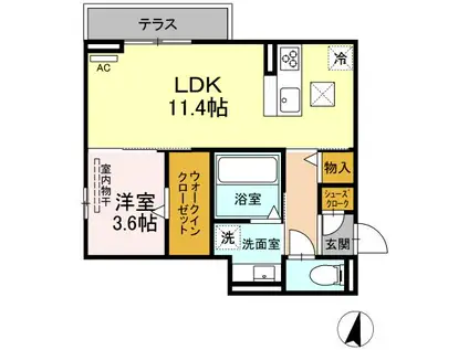 メゾン太閤(1LDK/1階)の間取り写真