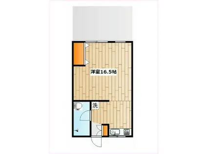 ビッグフィールド(ワンルーム/1階)の間取り写真