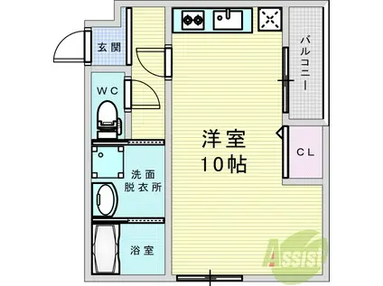 庄内マンション(ワンルーム/2階)の間取り写真