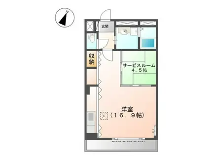 わかやま電鉄貴志川線 日前宮駅 徒歩21分 2階建 築18年(ワンルーム/2階)の間取り写真