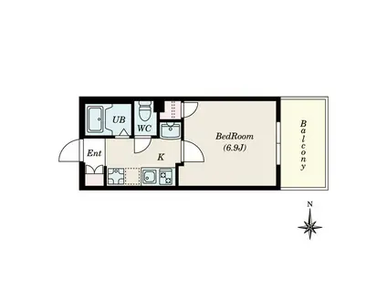 ヒルズ・フドー(1K/2階)の間取り写真