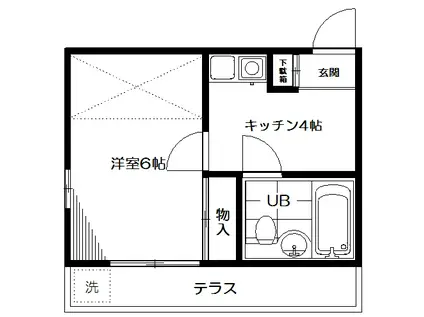 キャナル笹塚(1K/1階)の間取り写真