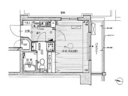 アクシーズタワー川口幸町(1K/10階)の間取り写真