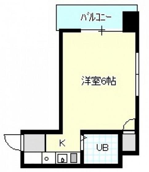 第13片山ビル(ワンルーム/6階)の間取り写真