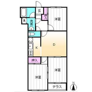 アクシス和宏(3DK/3階)の間取り写真