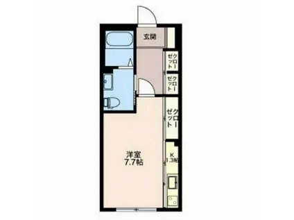 ヴィラ・タンネTAKAOKA(1K/1階)の間取り写真