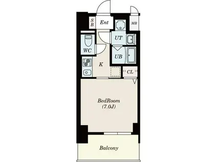 S-RESIDENCE浄心イースト(1K/12階)の間取り写真