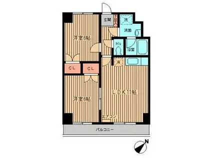 サンプレイス早宮(2LDK/1階)の間取り写真