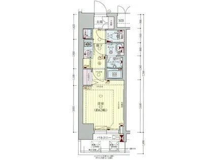 プレサンス大手前ピリオド(1K/4階)の間取り写真