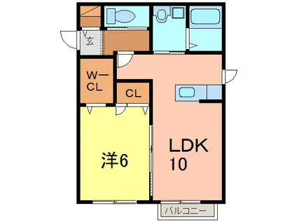 シャイン ホーム(1LDK/2階)の間取り写真
