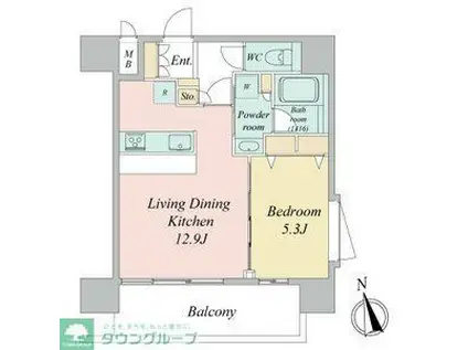 スプランディッド大須門前町(1LDK/11階)の間取り写真