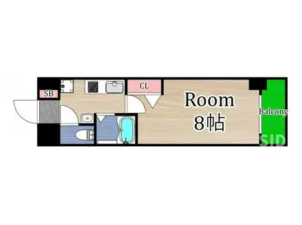 AXIS LIFE 大阪城北(1K/3階)の間取り写真