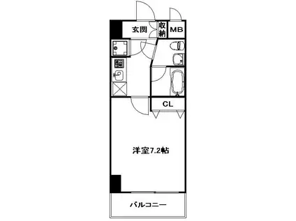 ピュアドームエクサイト博多アネックス(1K/5階)の間取り写真