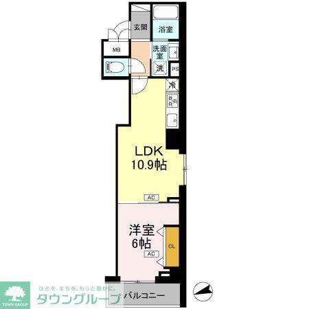 ロイジェント南池袋(1LDK/2階)の間取り写真