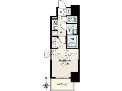 SーRESIDENCE尾頭橋CLARITY(1K/6階)の間取り写真
