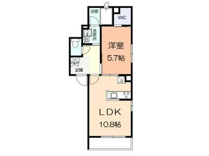 メルヴェールS-II(1LDK/1階)の間取り写真