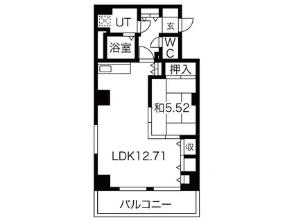 レジデンスカープ札幌(1LDK/11階)の間取り写真