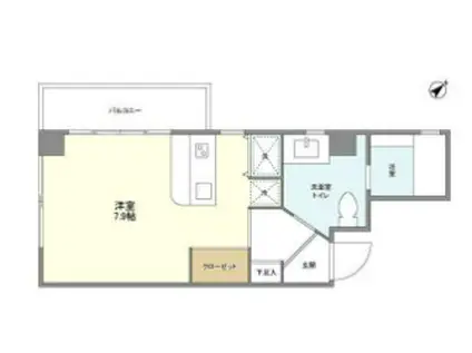 PATH代々木上原 パス代々木上原(ワンルーム/2階)の間取り写真