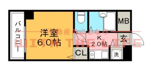 ダイナコート久留米レジックス(1K/5階)の間取り写真