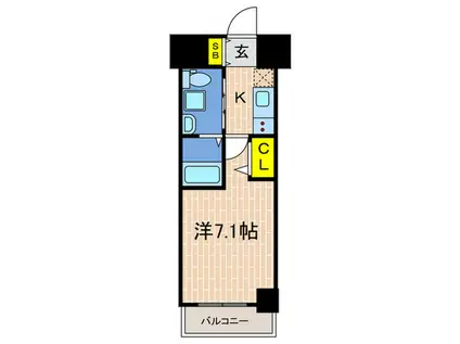 グルーブARIAトアロード(1K/4階)の間取り写真