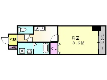 TKアンバーコート堺東II(1K/10階)の間取り写真