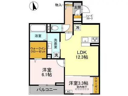 メゾン ド ソルテ B棟(2LDK/3階)の間取り写真