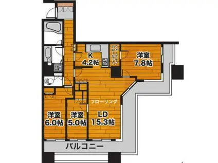エアライズタワー(3LDK/17階)の間取り写真